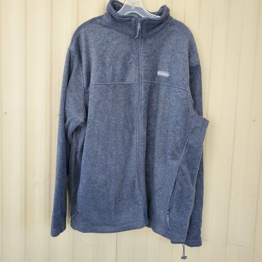 Columbia Gray Jacket Sportswear Mountain Fleece Full Zip Pockets Size 3X